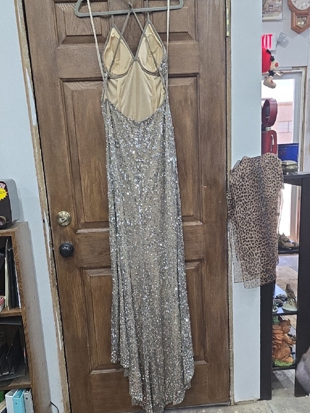 Scala Sequined Dress in Champagne and Silver - Picture 3 of 9